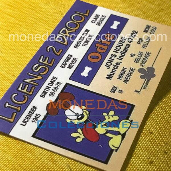 Sticker para tarjetas Licencia para babear Odie Garfield Series Clasicas