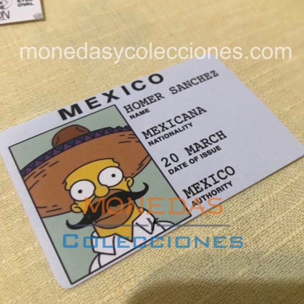 Sticker para tarjetas Homero Pasaporte mexicano Los Simpson