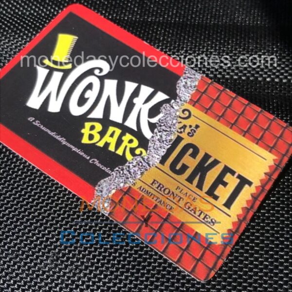 Sticker para tarjetas Chocolate Con Ticket Dorado Willy Wonka